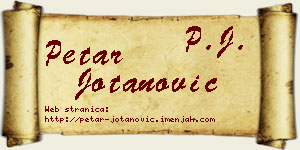 Petar Jotanović vizit kartica